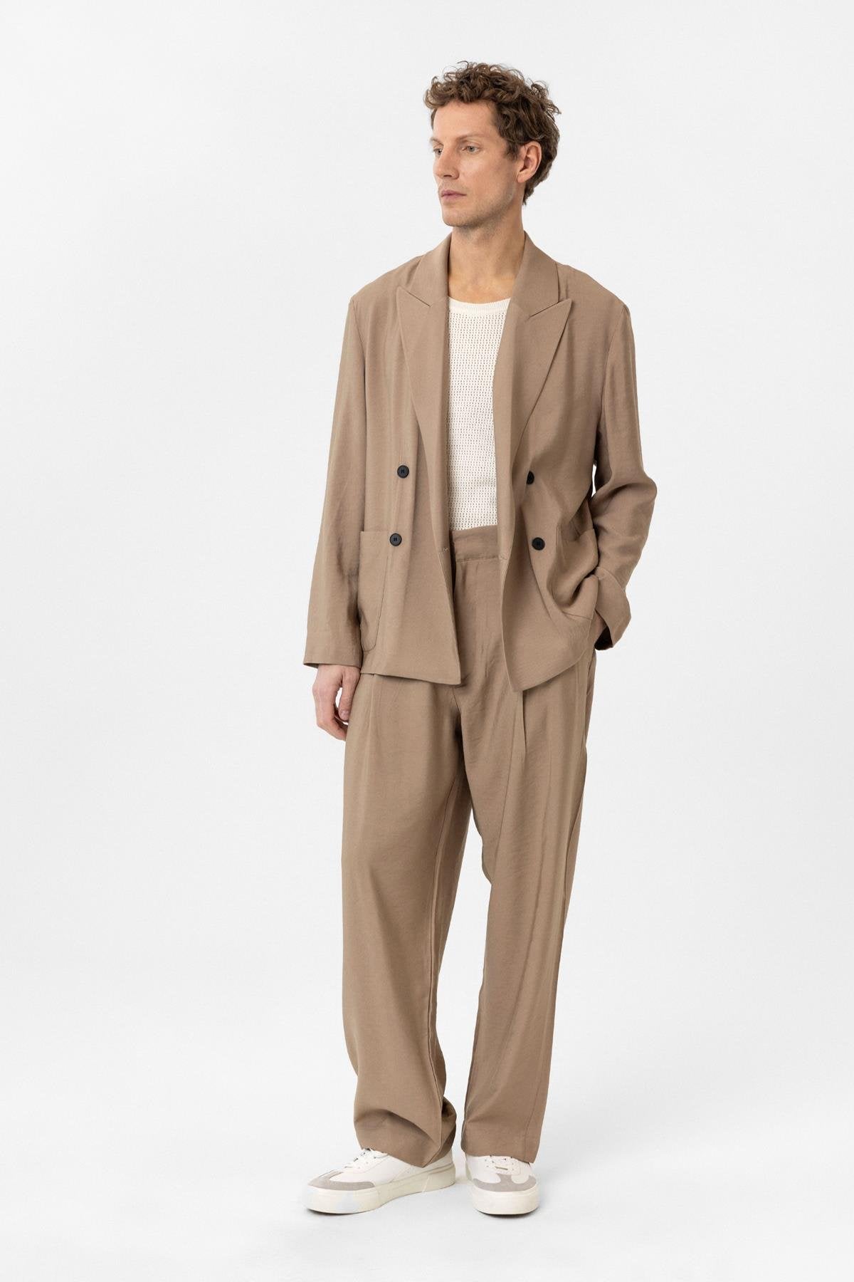 Antioch-Vizon Relax Fit Diagonel İnce Erkek Blazer Ceket-Blazer Ceket-2-Milagron.com