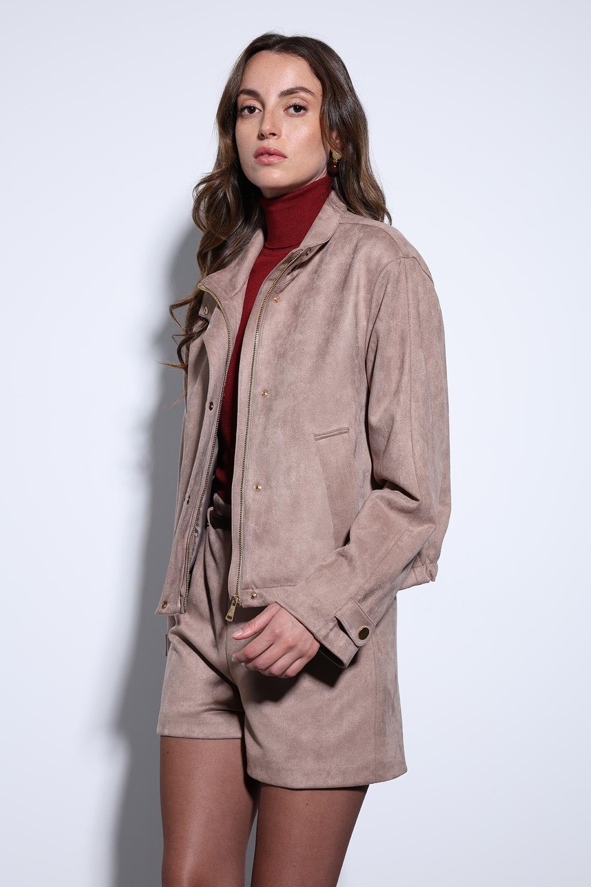 Antioch-Antioch Vizon Süet Bomber Ceket-Ceket-3-Milagron.com