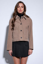 Antioch-Antioch Vizon Torba Cepli Süet Kadın Ceket-Ceket-3-Milagron.com