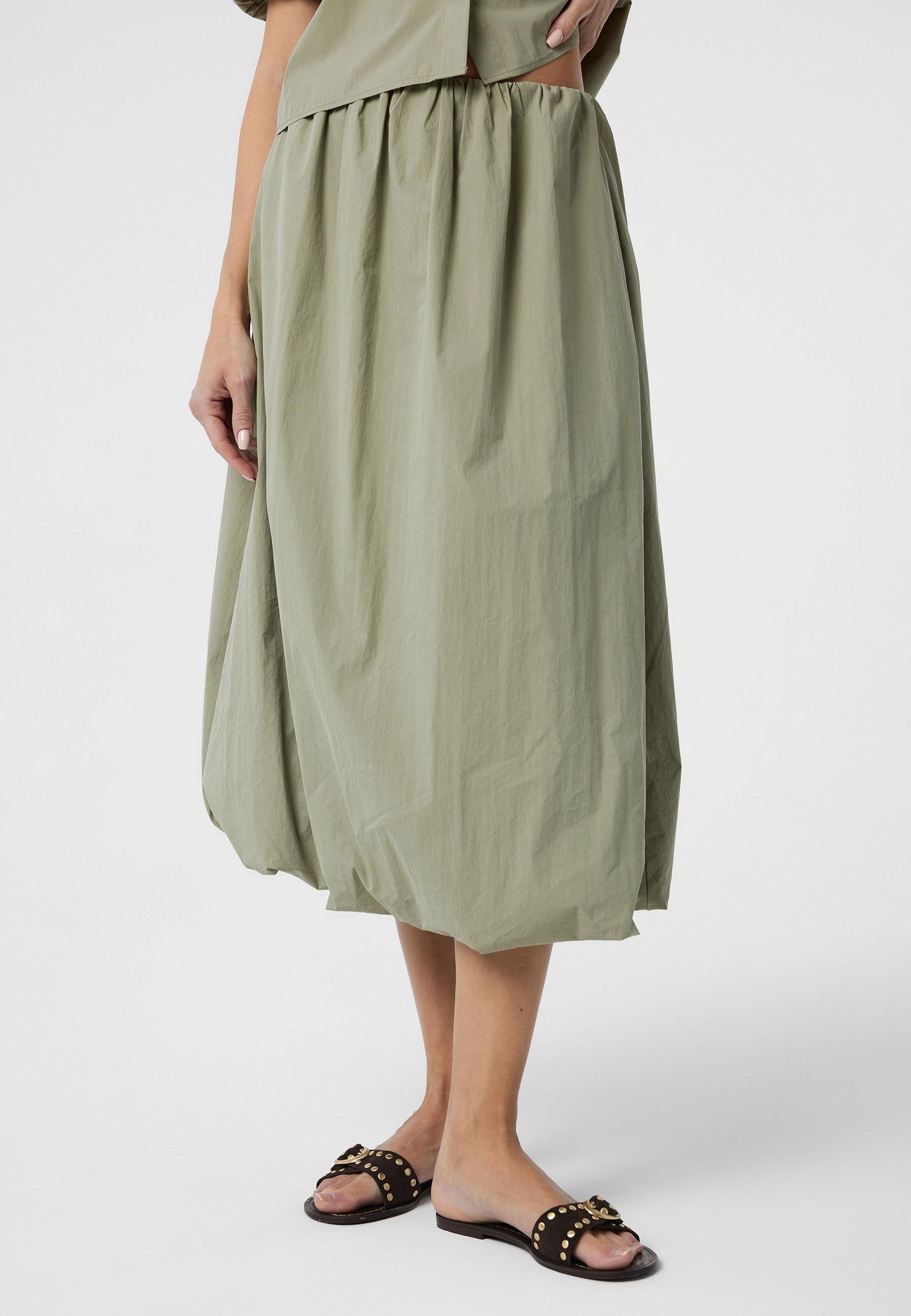 Antioch-Yeşil Kadın Balon Midi Etek-Etek-1-Milagron.com