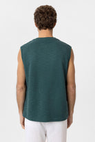 Antioch-Yeşil Regular Fit Dokulu Erkek Kolsuz T Shirt-T-Shirts-4-Milagron.com