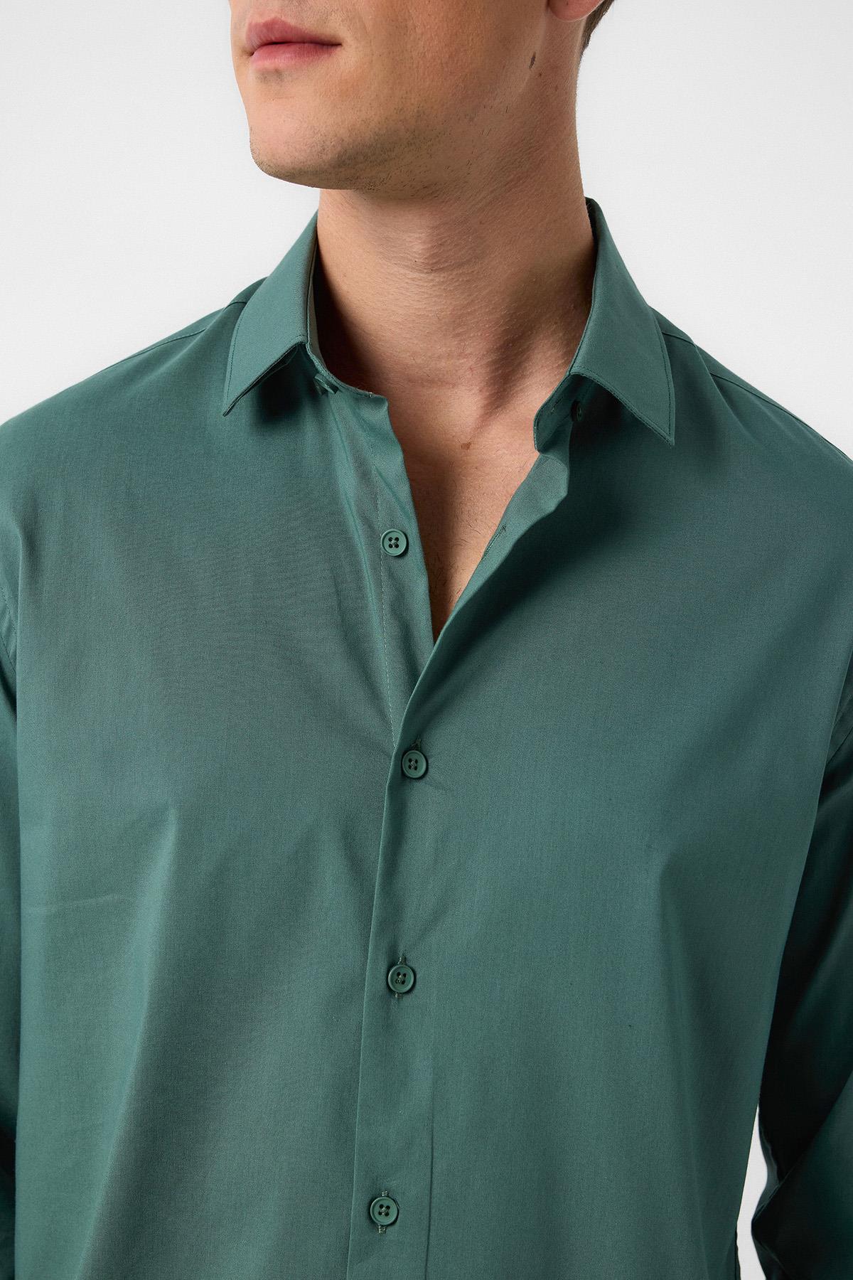 Antioch-Yeşil Slim Fit Erkek Gömlek-Gömlek-4-Milagron.com
