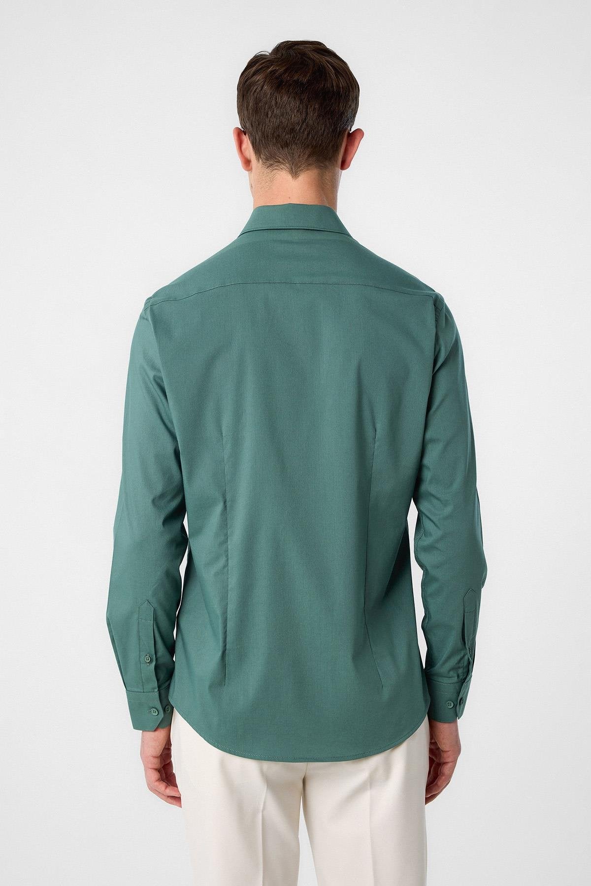 Antioch-Yeşil Slim Fit Erkek Gömlek-Gömlek-5-Milagron.com