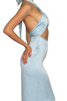 Antoa-Jessy Saten Boyundan Bağlamalı Elbise-Elbise-2-Milagron.com