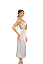 Antoa-Jessy Saten Boyundan Bağlamalı Elbise-Elbise-2-Milagron.com