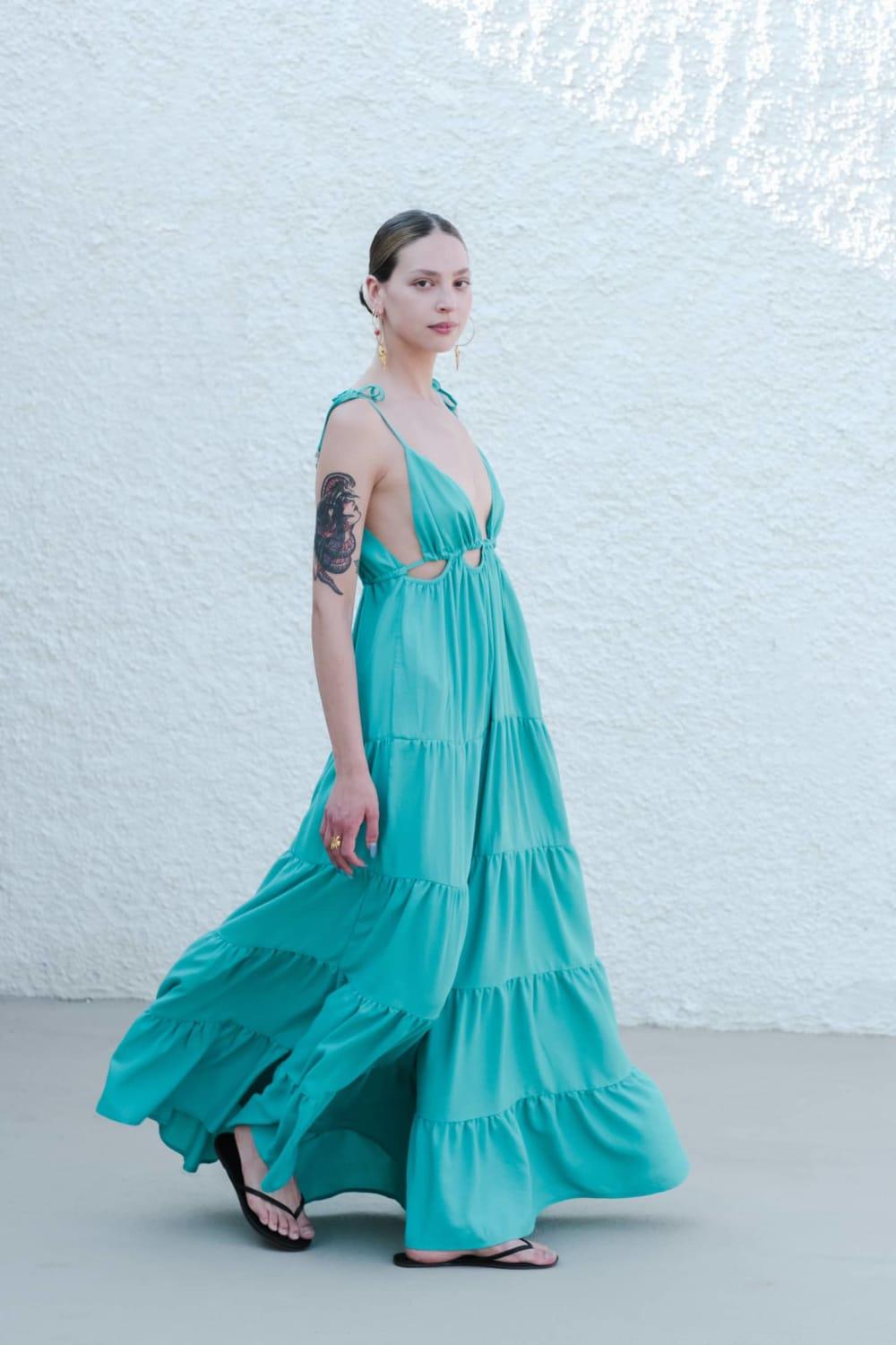 Antoa-Lilith Bağlamalı Maxi Elbise-Elbise-2-Milagron.com