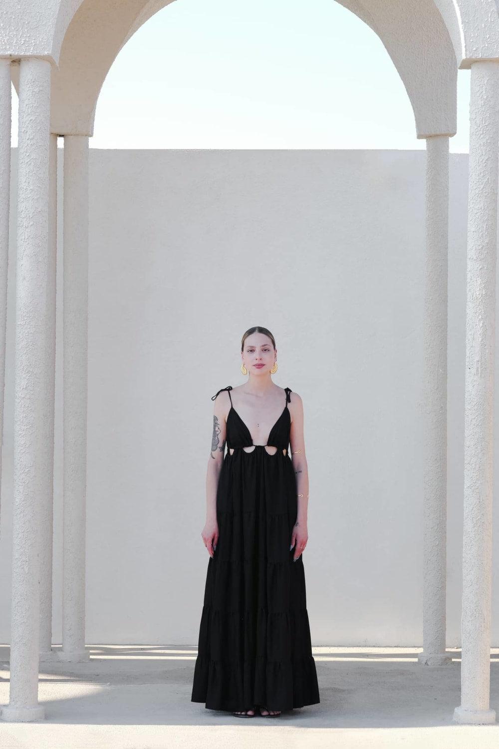 Antoa-Lilith Bağlamalı Maxi Elbise-Elbise-8-Milagron.com