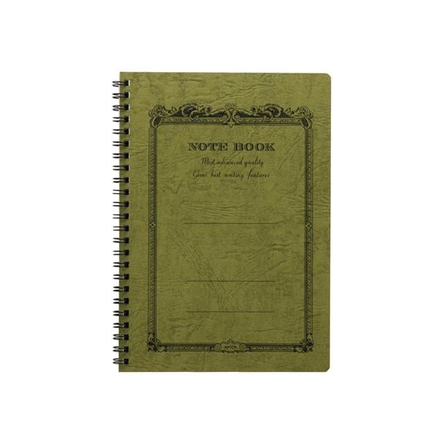 Apica-Apica Cd Twin Ring A5 Defter Olive çizgili-Defter-1-Milagron.com