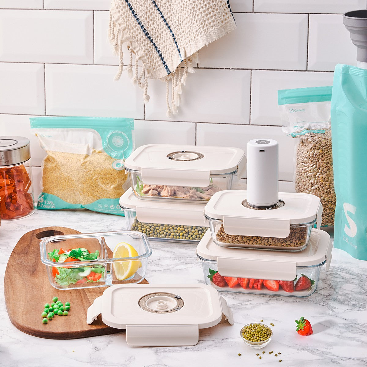 Aryıldız Vacuum & Fresh 25 Parça Cam Saklama Kabı Seti Ar258941