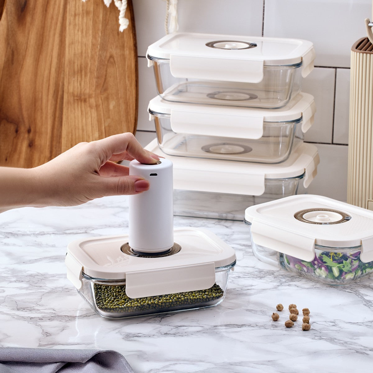 Ar Yıldız Aryıldız Vacuum & Fresh 25 Parça Cam Saklama Kabı Seti
