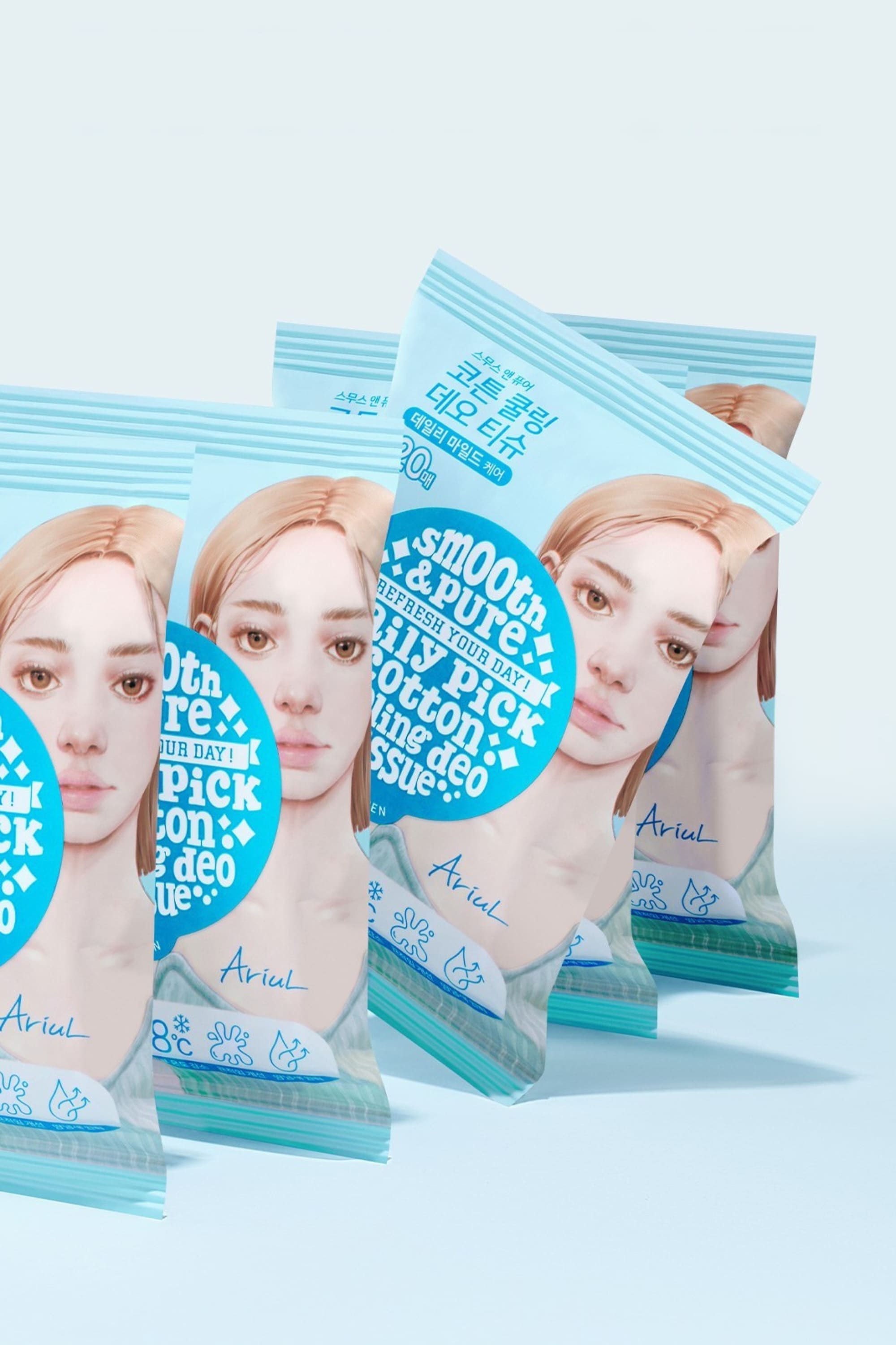 Ariul Smooth & Pure Cotton Cooling Deo Tissue (20 Pcs) - Cilt Serinletici, Koku Önleyen & Multi Fonksiyonel Vegan Deodorant Mendil