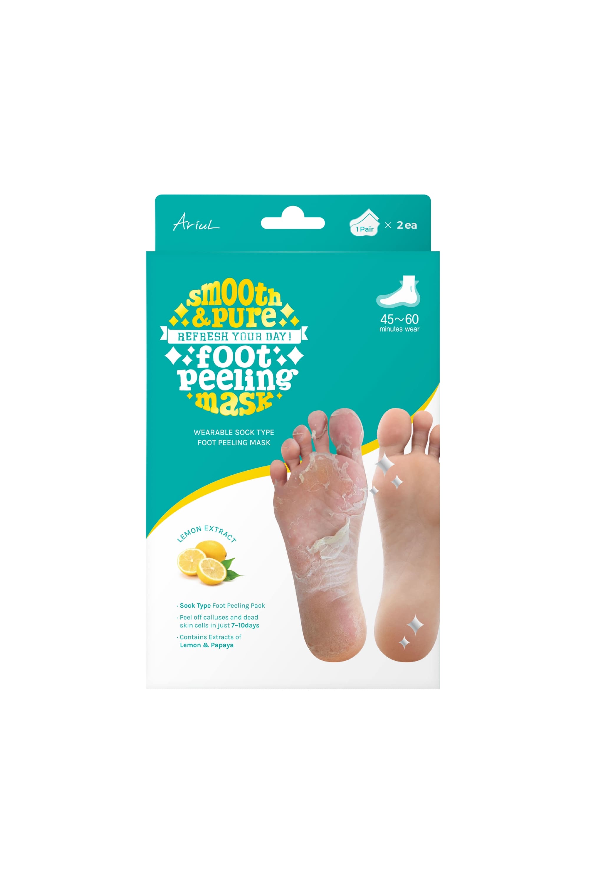 Ariul Smooth & Pure Foot Peeling Mask Sheet 2 Pairs - Çorap Tipi Yenileyici Ayak Peeling Maskesi 2 Çift (4 Adet)
