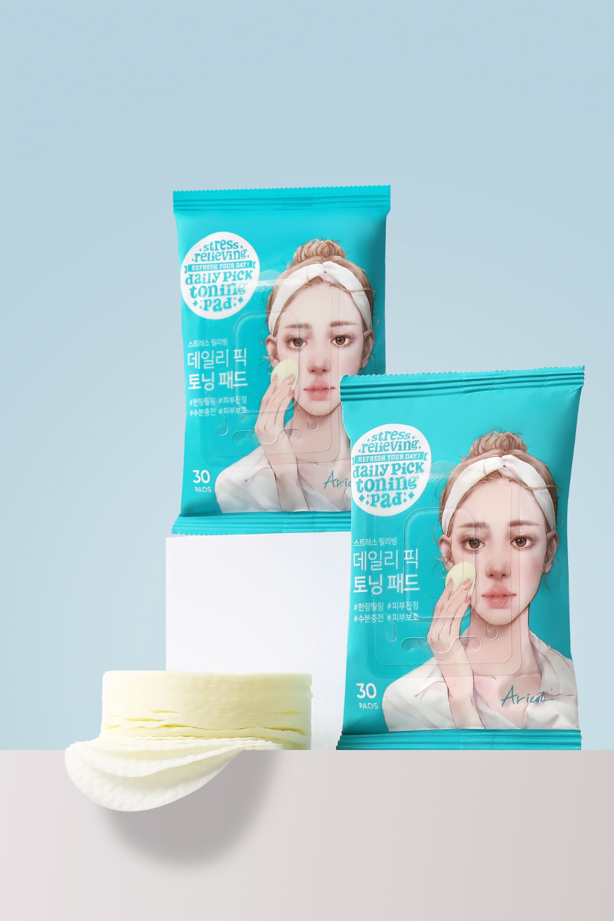 Ariul Stress Relieving Daily Pick Toning Pad 30 Pads - Cica Özlü Sakinleştirici Günlük Vegan Cilt Pedi
