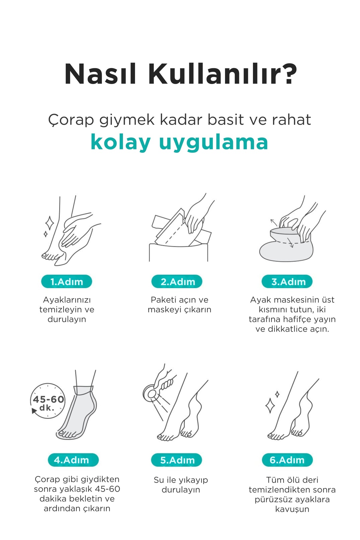 Ariul-Çorap Tipi Ayak Peeling Maskesi 2 Çift-Peeling-7-Milagron.com