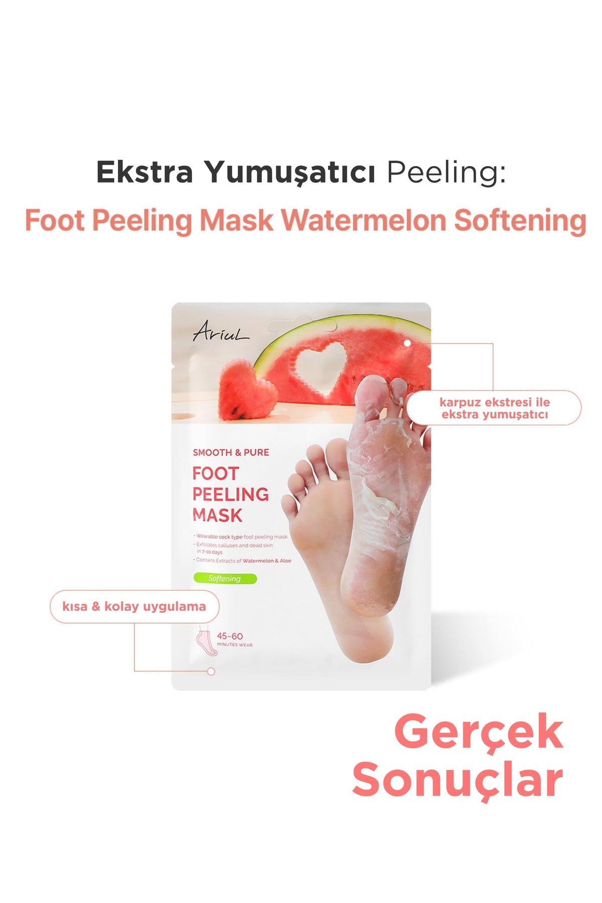 Ariul-Çorap Tipi Ayak Peeling Maskesi 2 Çift-Peeling-4-Milagron.com