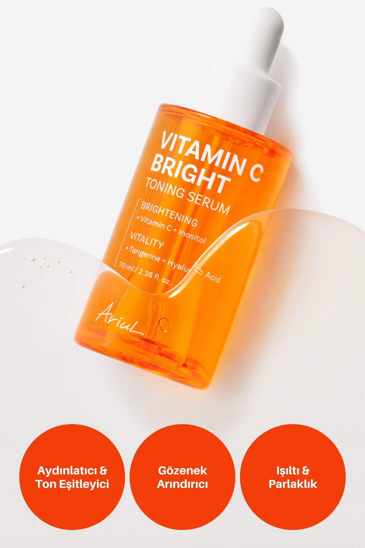 Ariul-Vitamin C Bright Toning Serum 70ml - C Vitaminli Leke Karşıtı Aydınlatıcı Serum-Düzenleme-2-Milagron.com