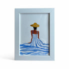 Art Projects-Blue Siesta Figürlü Suluboya El Yapımı Çerçeveli Resim-Resim-1-Milagron.com