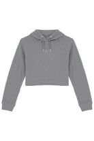 Waffle Kapüşonlu Sweatshirt - Gri