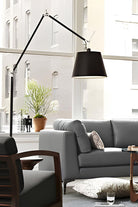 Artemide-Tolomeo Mega Led Siyah Kumaş Difüzör Ø42cm Yer Aydınlatması (2700k )-Lambader-4-Milagron.com
