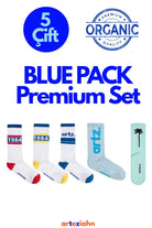 Blue Pack Premium Unisex Lifestyle & Spor Havlu Taban Organik Pamuklu 5'li Çorap Seti - 0