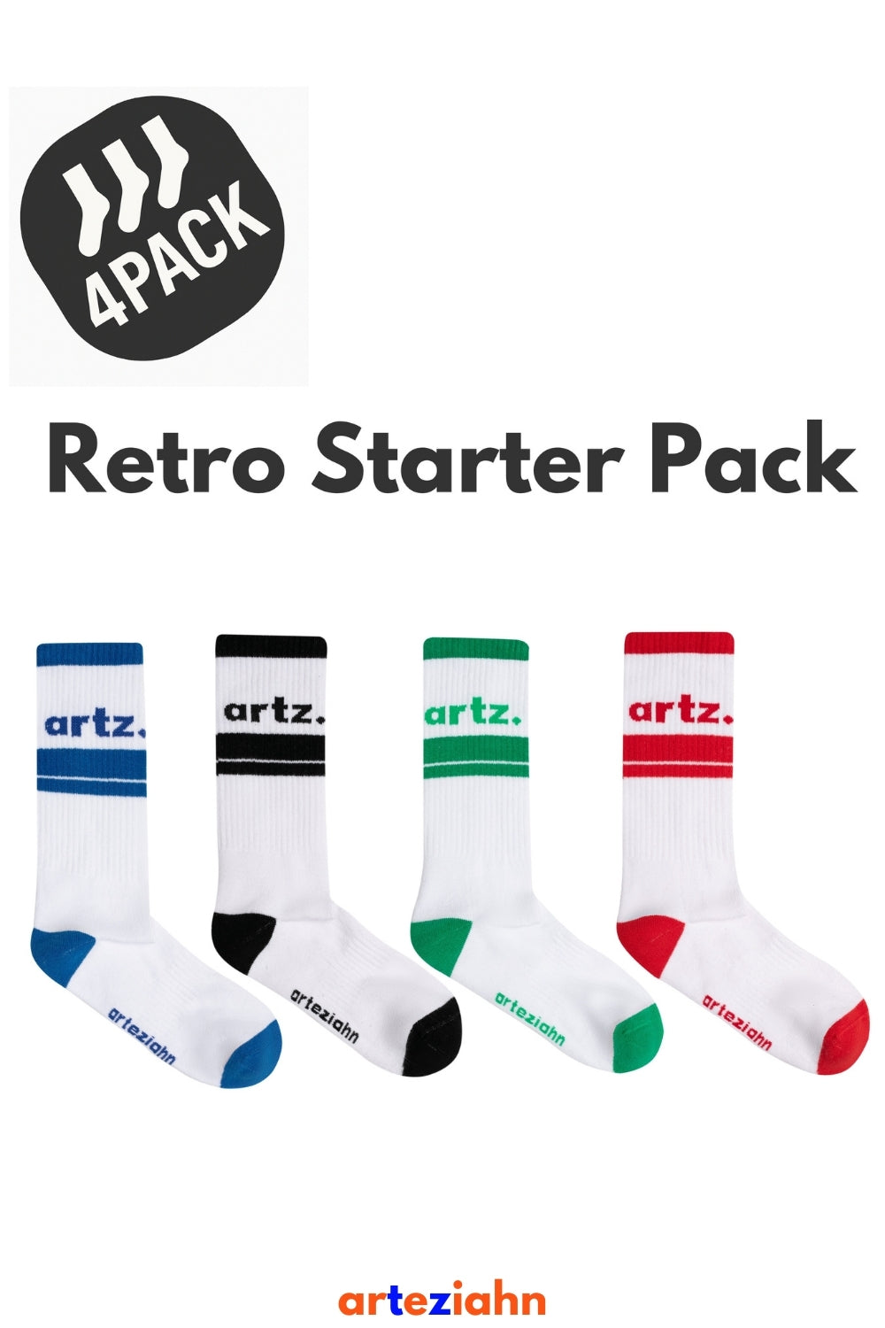 Retro Starter 4pack Unisex Spor & Lifestyle Havlu Taban 4'lü Çorap Seti - 0