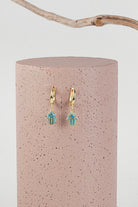 Arven’s World by Aylin Işıklı-Hamsa Gold Küpe-Küpe-4-Milagron.com