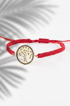 Arven’s World by Aylin Işıklı-Hayat Ağaci Gold Kirmizi İpli̇ Bi̇lekli̇k-Bileklik-2-Milagron.com