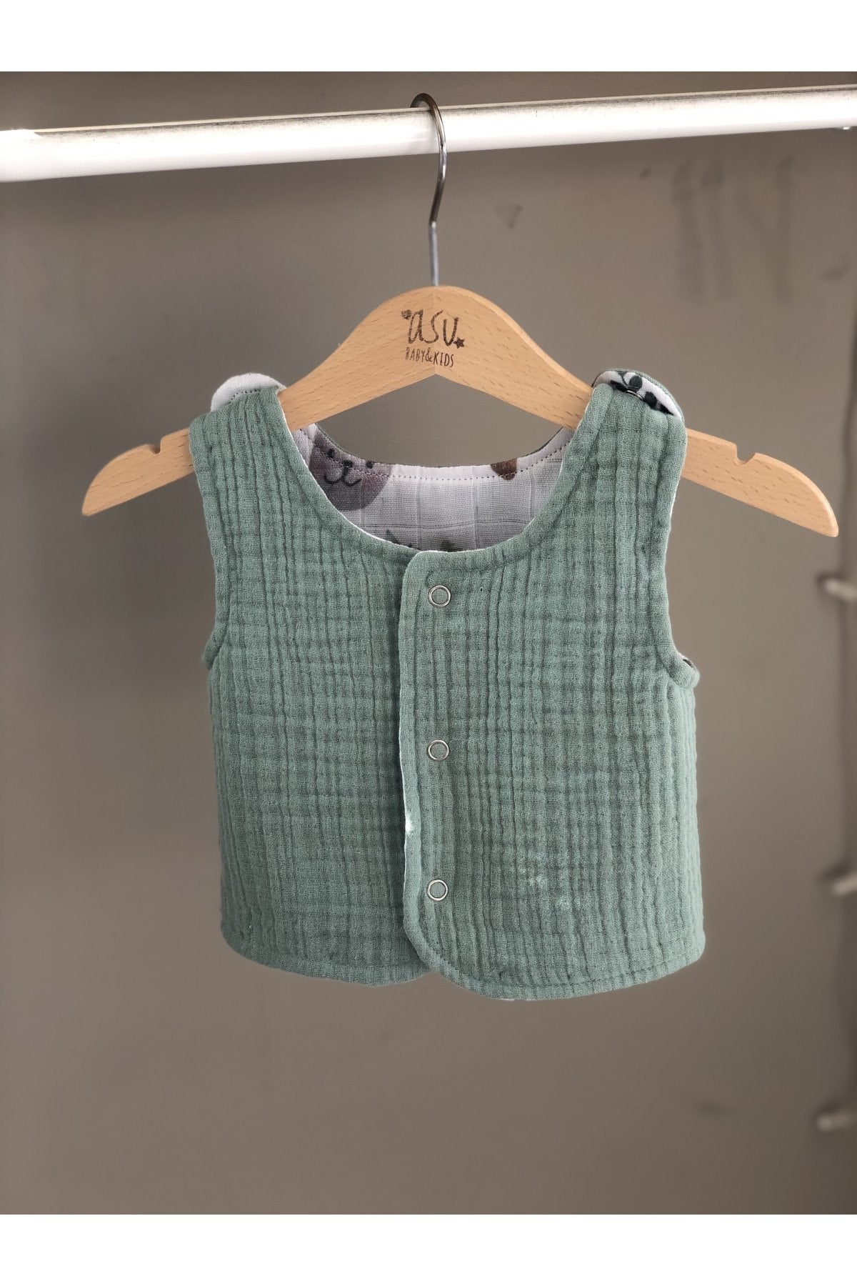 Asu Baby&Kids Joyful New Year Çift Taraflı Müslin Yelek (0-3 Ay)