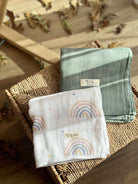 Asu Baby&Kids Mix&Match 2'Li Organik Pamuk Müslin Rainbow&Sage Green