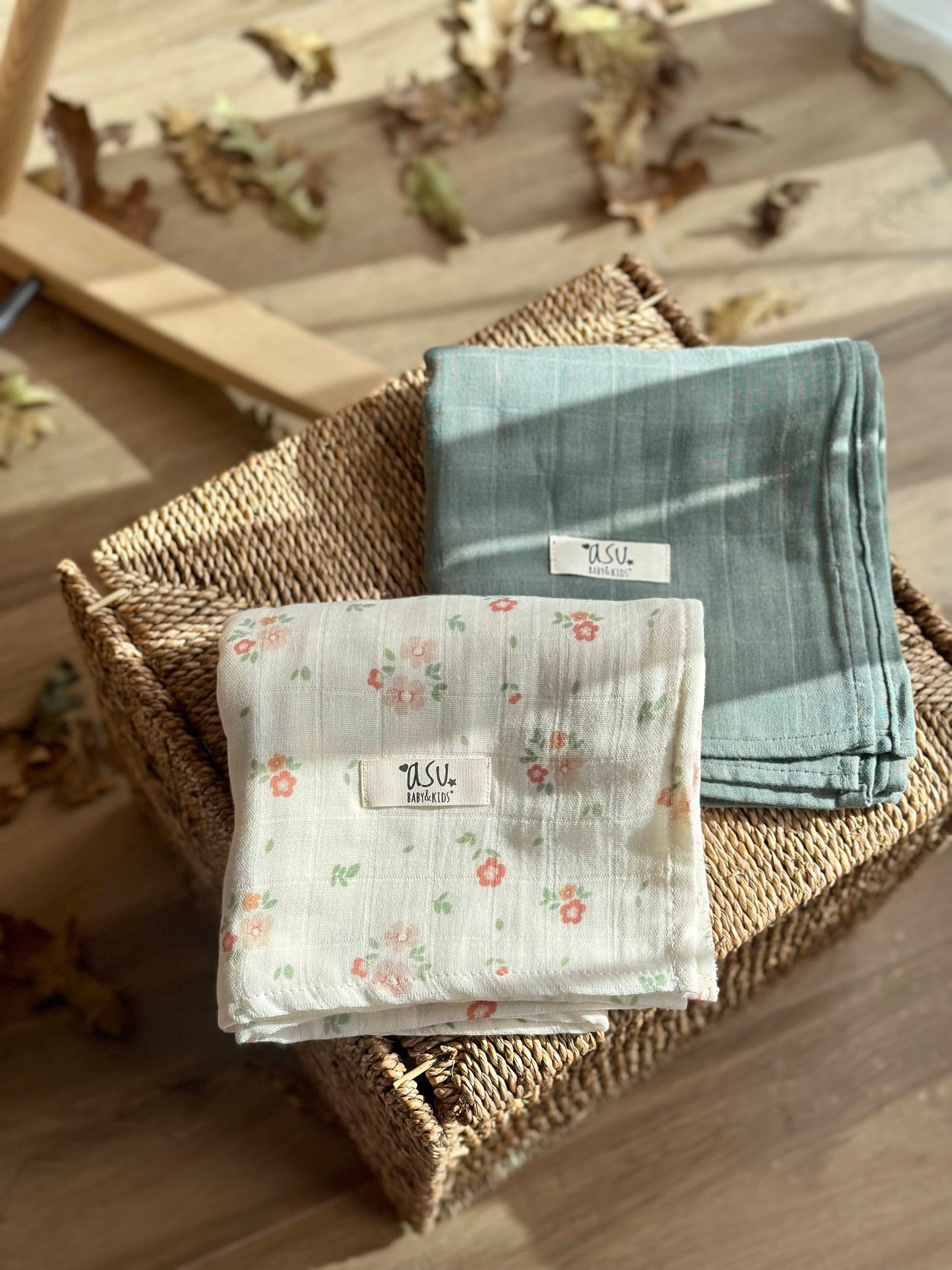 Asu Baby&Kids Mix&Match 2'Li Organik Pamuk Müslin Romantic&Sage Green