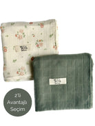 Asu Baby&Kids Mix&Match 2'Li Organik Pamuk Müslin Romantic&Sage Green