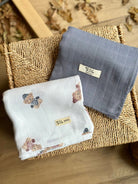 Asu Baby&Kids Mix&Match 2'Li Organik Pamuk Müslin Vintage Ayı&Navy Blue