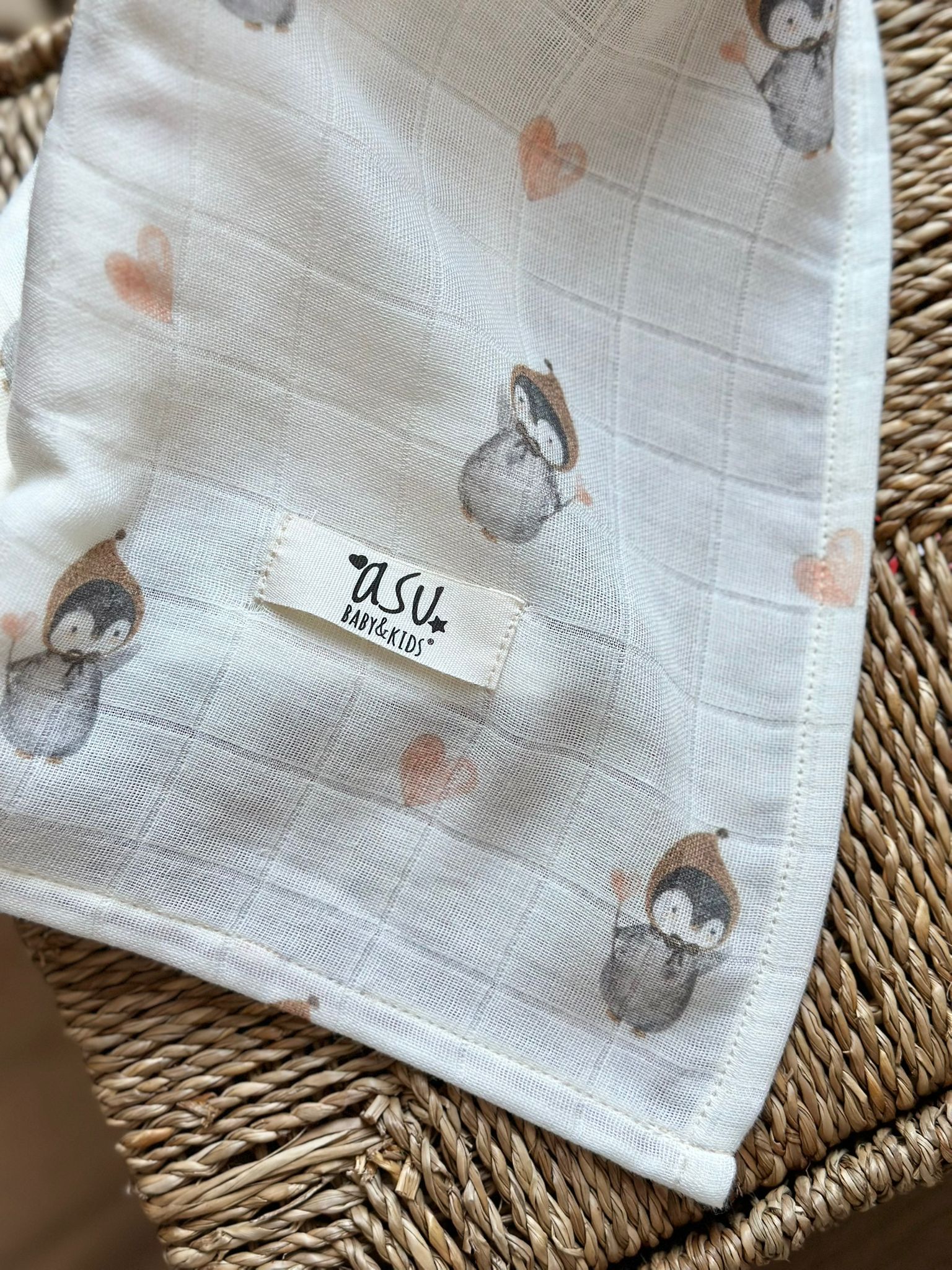 Asu Baby&Kids Mix&Match 3'Lü Organik Pamuk Müslin Pengy&Copper Stripe&Mini Dot