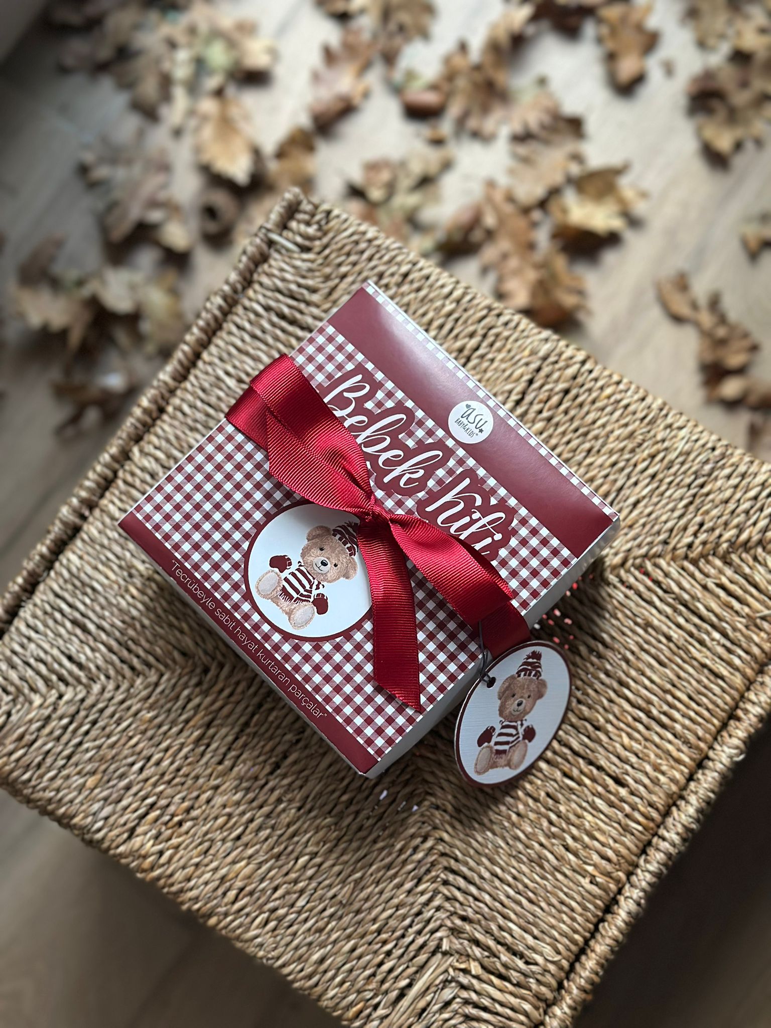  Vintage Bear Bordo Organik Pamuk Hediye Bebek Kiti