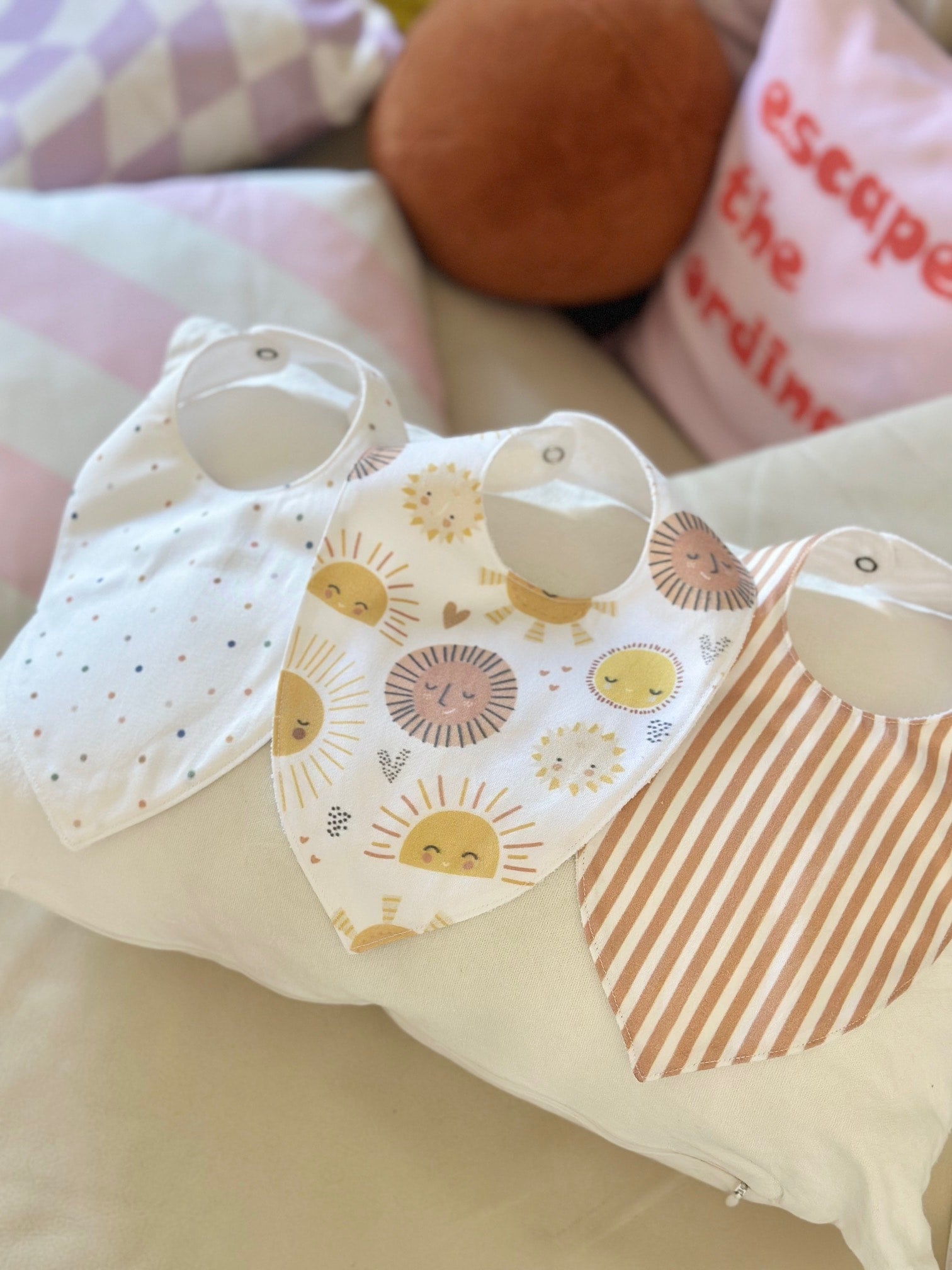 Asu Baby&Kids-Mix&Match 3'Lü Organik Pamuk Sun In Dot-Önlük-1-Milagron.com