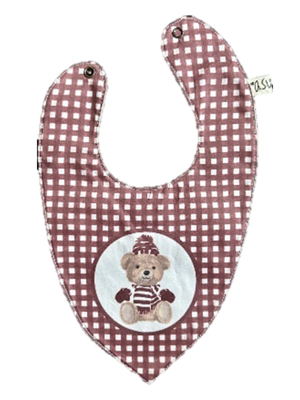 Asu Baby&Kids Organik Pamuk Önlük Vintage Bear Bordo