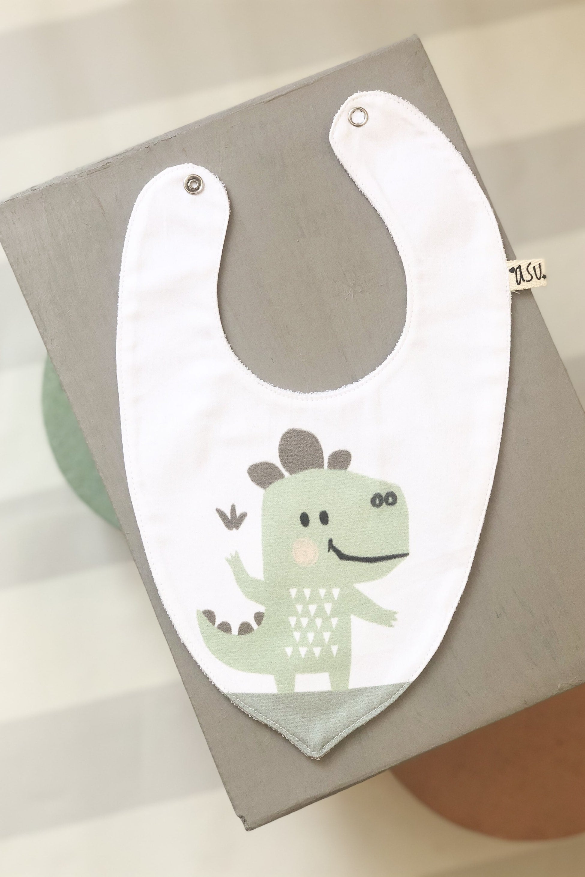 Asu Baby&Kids Pastel Mix&Match 3'Lü Organik Pamuk Önlük Rainbow-Dot-Dino