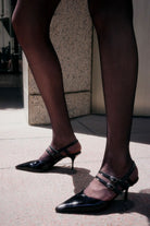 Altiva Sivriburun Siyah Deri Stiletto - 3