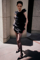 Altiva Sivriburun Siyah Deri Stiletto - 4