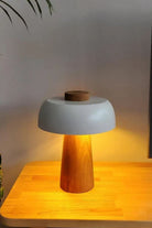 Atolye Store-Ahşap Mantar Masa Lambası Mat Beyaz-Masa Lambası-2-Milagron.com