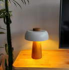 Atolye Store-Ahşap Mantar Masa Lambası Mat Beyaz-Masa Lambası-2-Milagron.com