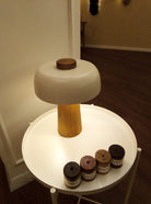 Atolye Store-Ahşap Mantar Masa Lambası Mat Beyaz-Masa Lambası-3-Milagron.com