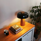 Atolye Store-Ahşap Mantar Masa Lambası Mat Siyah-Masa Lambası-3-Milagron.com