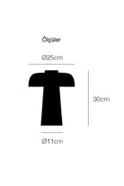 Atolye Store-Ahşap Mantar Masa Lambası Mat Siyah-Masa Lambası-8-Milagron.com