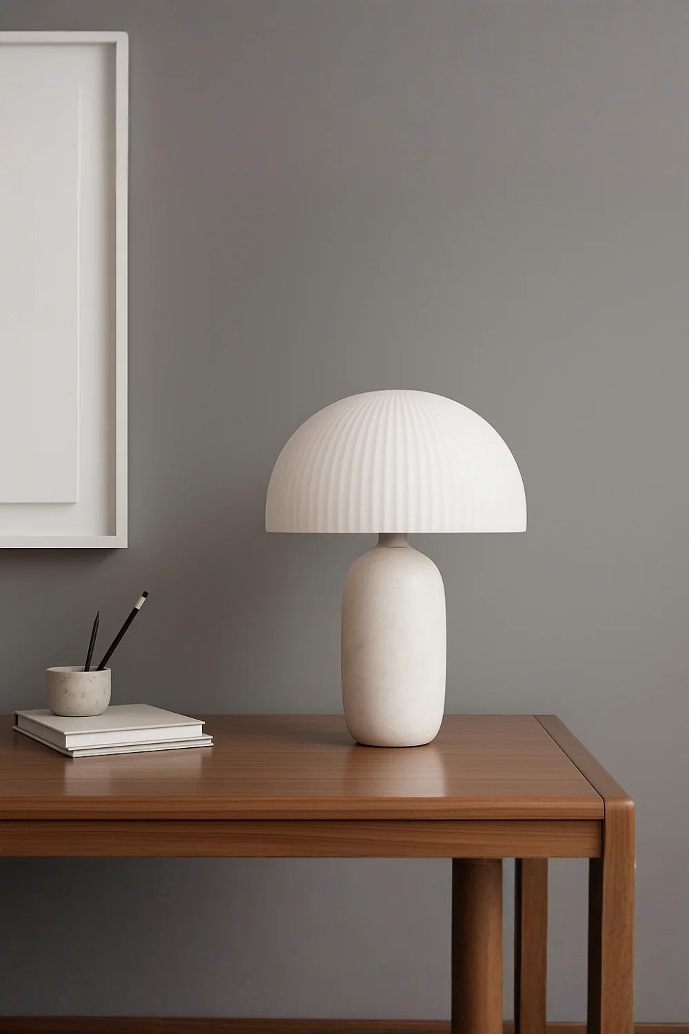 Atolye Store-Alba Mermer Masa Lambası Beyaz-Masa Lambası-1-Milagron.com