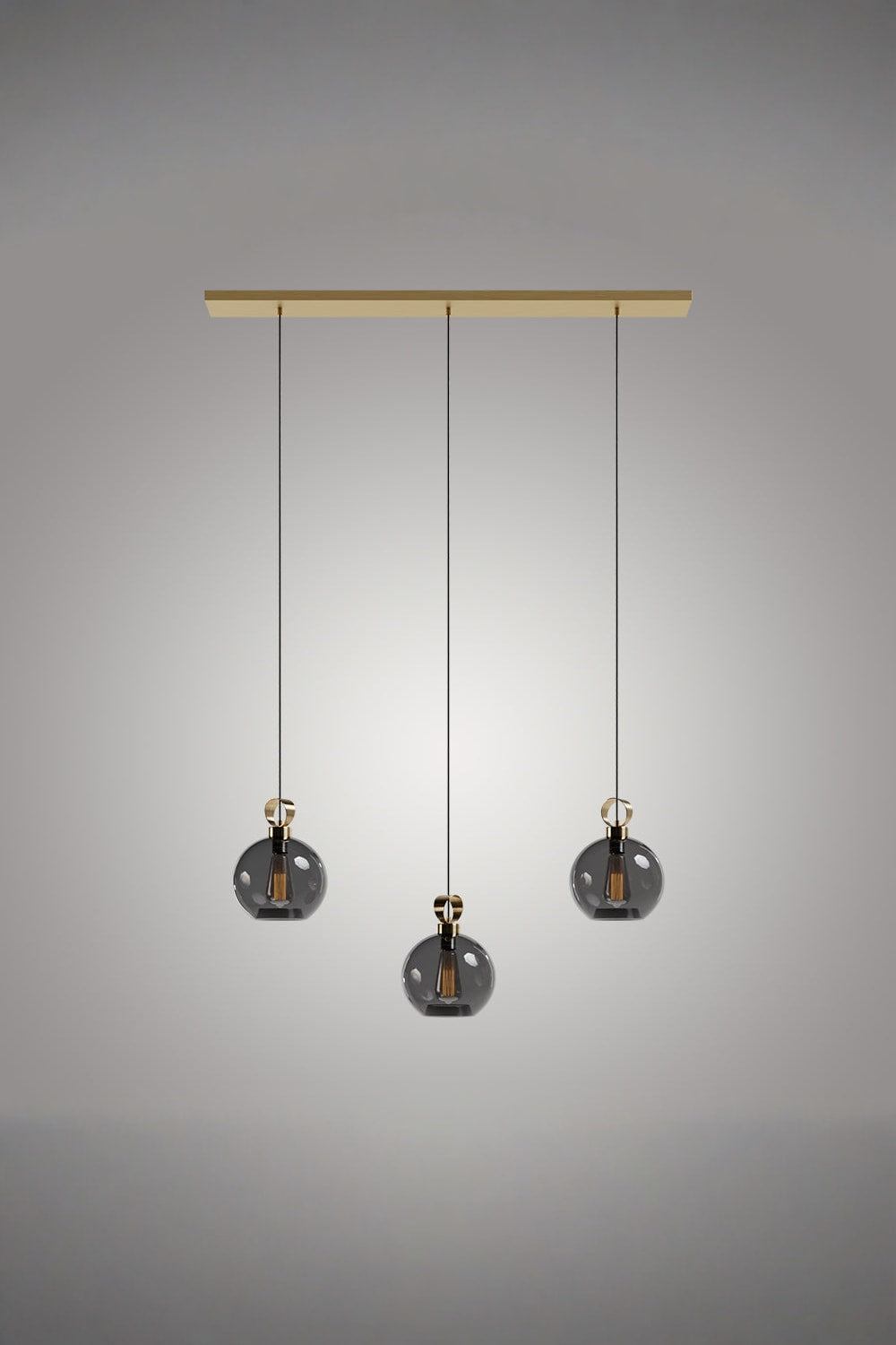 Atolye Store-Globe Pirinç Detaylı üçlü Set Lineer-Avize-1-Milagron.com