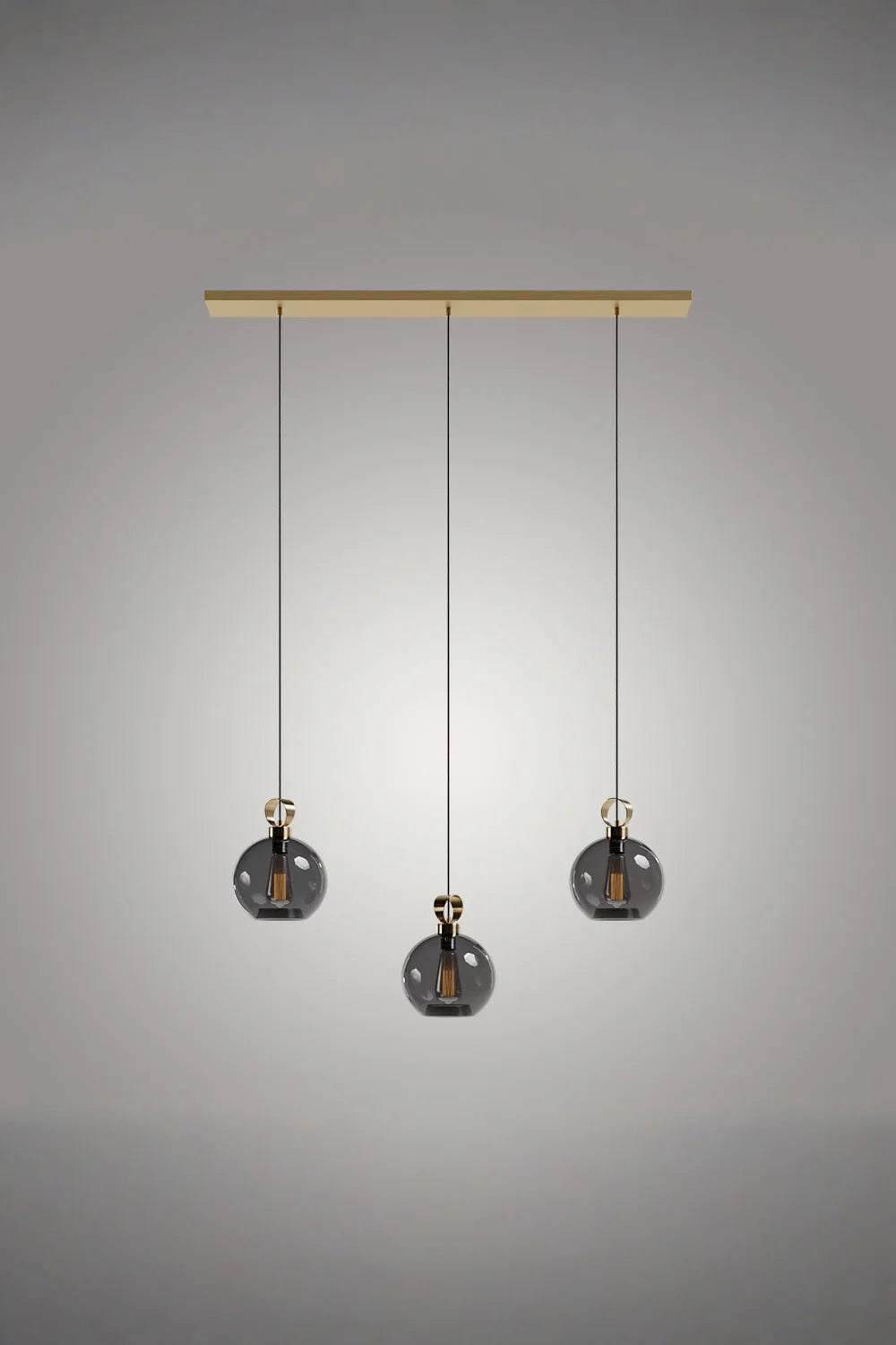 Atolye Store-Globe Pirinç Detaylı Üçlü Set Lineer-Avize-1-Milagron.com