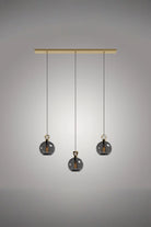 Atolye Store-Globe Pirinç Detaylı Üçlü Set Lineer-Avize-1-Milagron.com