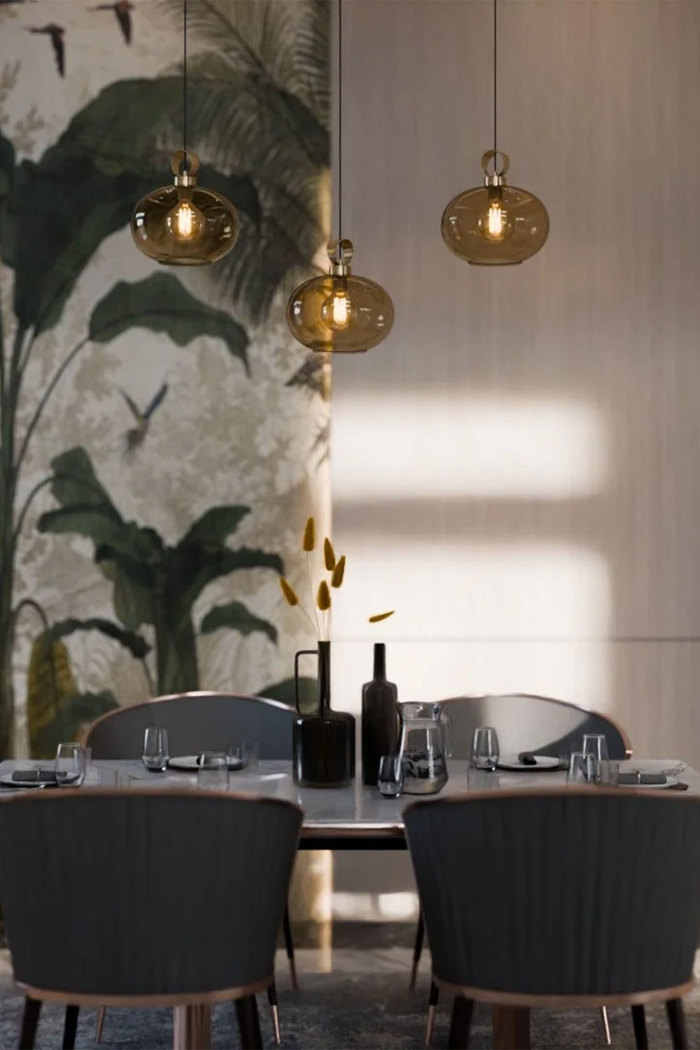 Atolye Store-Disko Üçlü Set Yassı Large Cam-Avize-4-Milagron.com