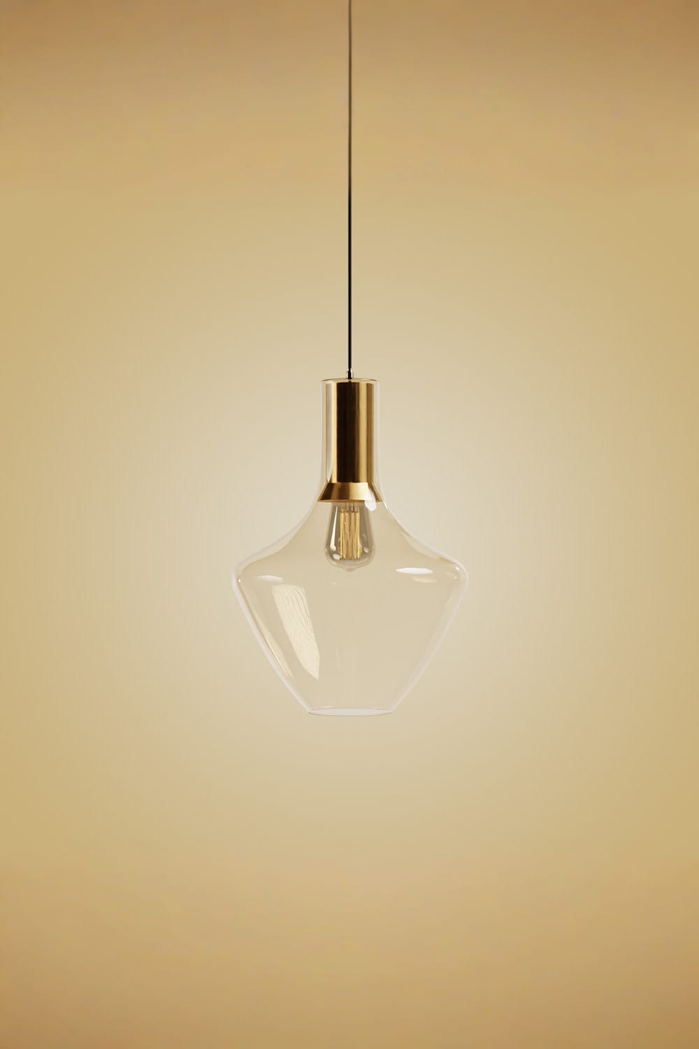 Atolye Store-Fungi Beykoz Cam Sarkıt Amber / Pirinç-Avize-1-Milagron.com